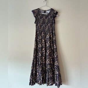 Lost + Wander Purple Floral Smocked Dress